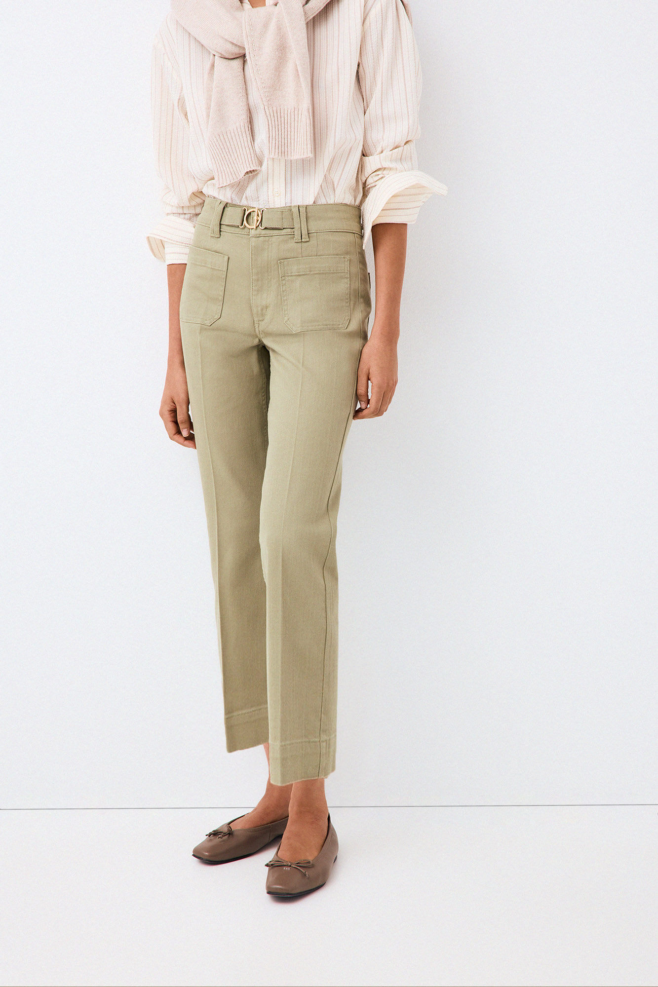 Pedro del Hierro Jeans stovepipe capri Green