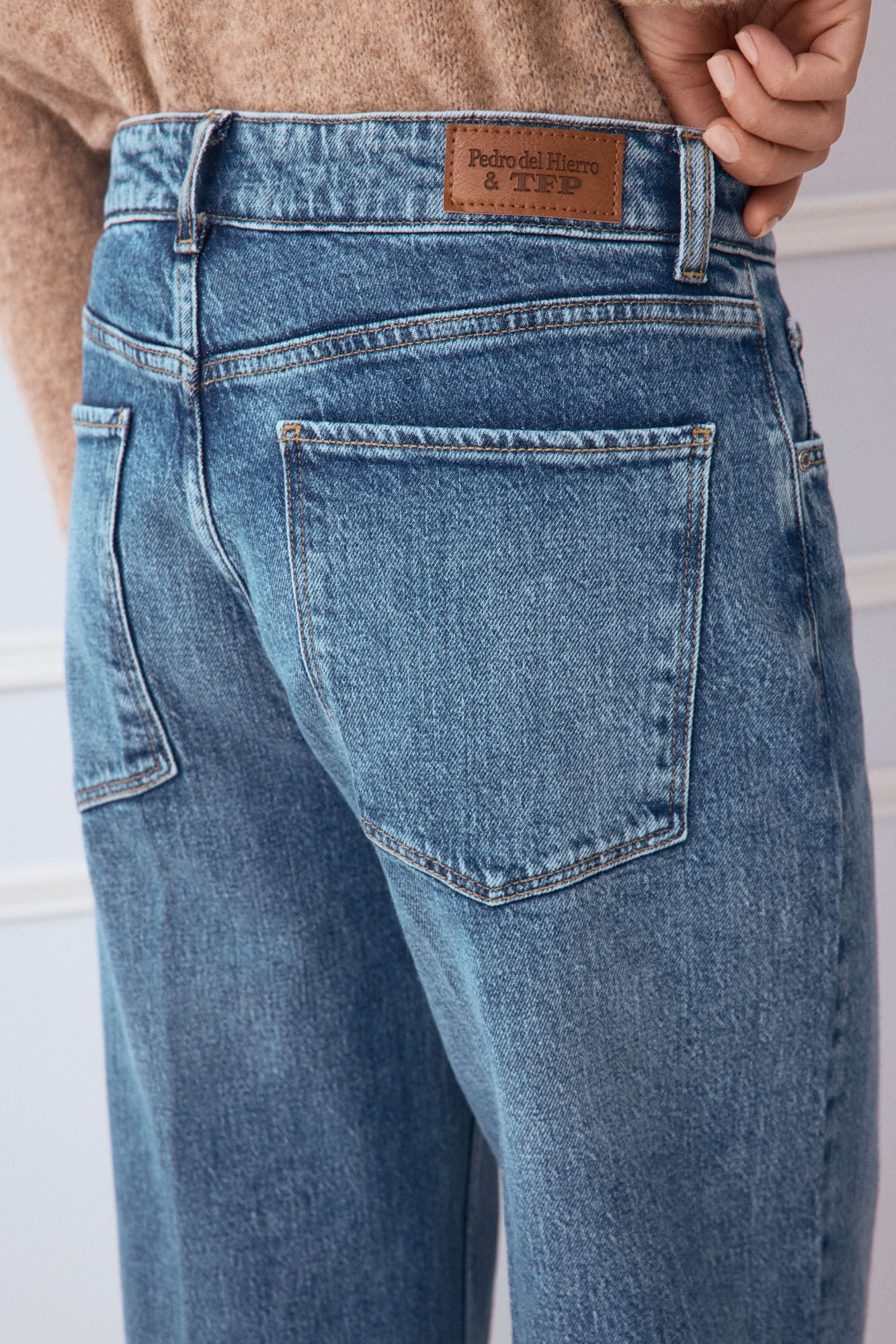 TFP by Tamara Falc&oacute; Soft touch wide leg jeans Blue