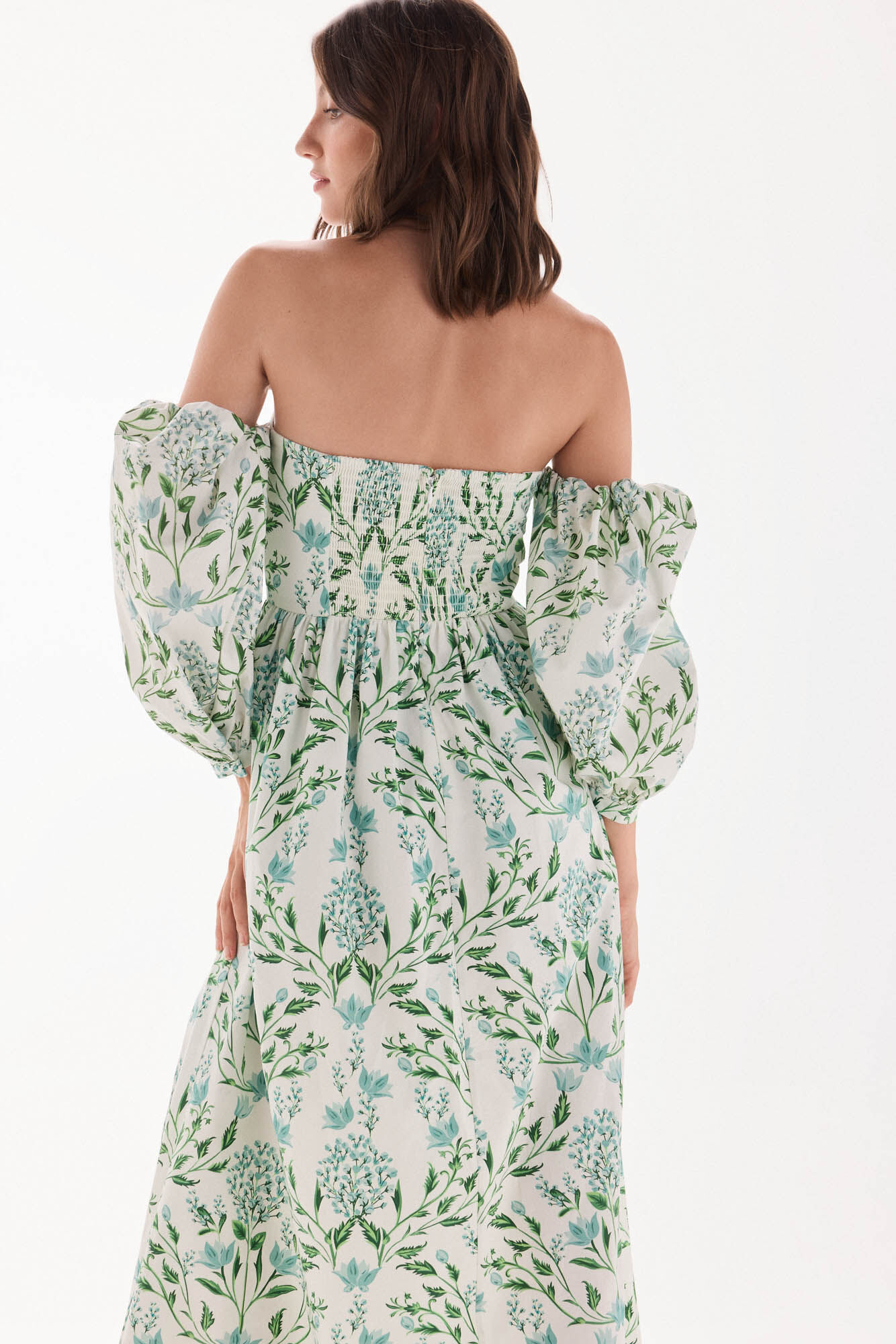 TFP by Tamara Falc&oacute; Strapless printed dress Turquoise