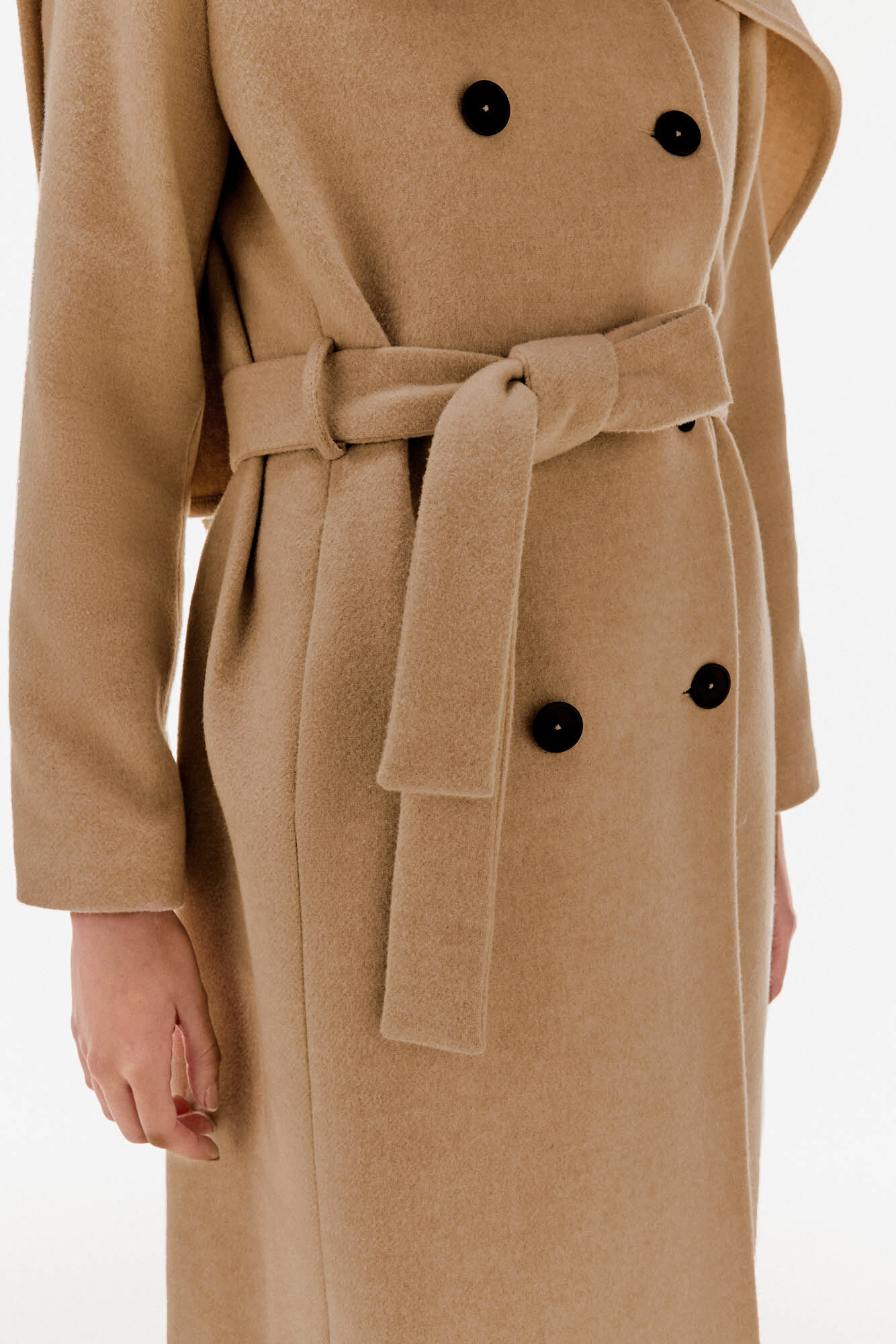 TFP by Tamara Falc&oacute; double-breasted coat with scarf Brown