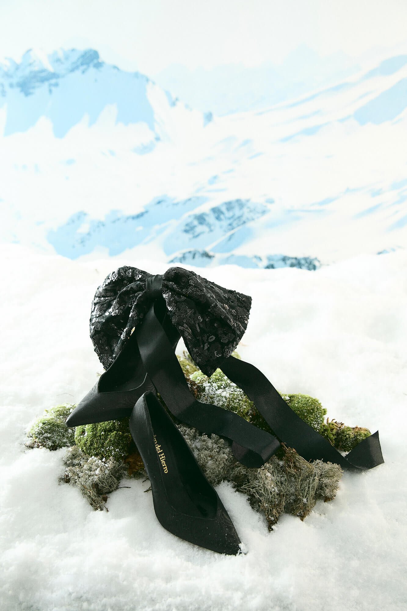 Pedro del Hierro Gravata borboleta de lantejoulas e veludo