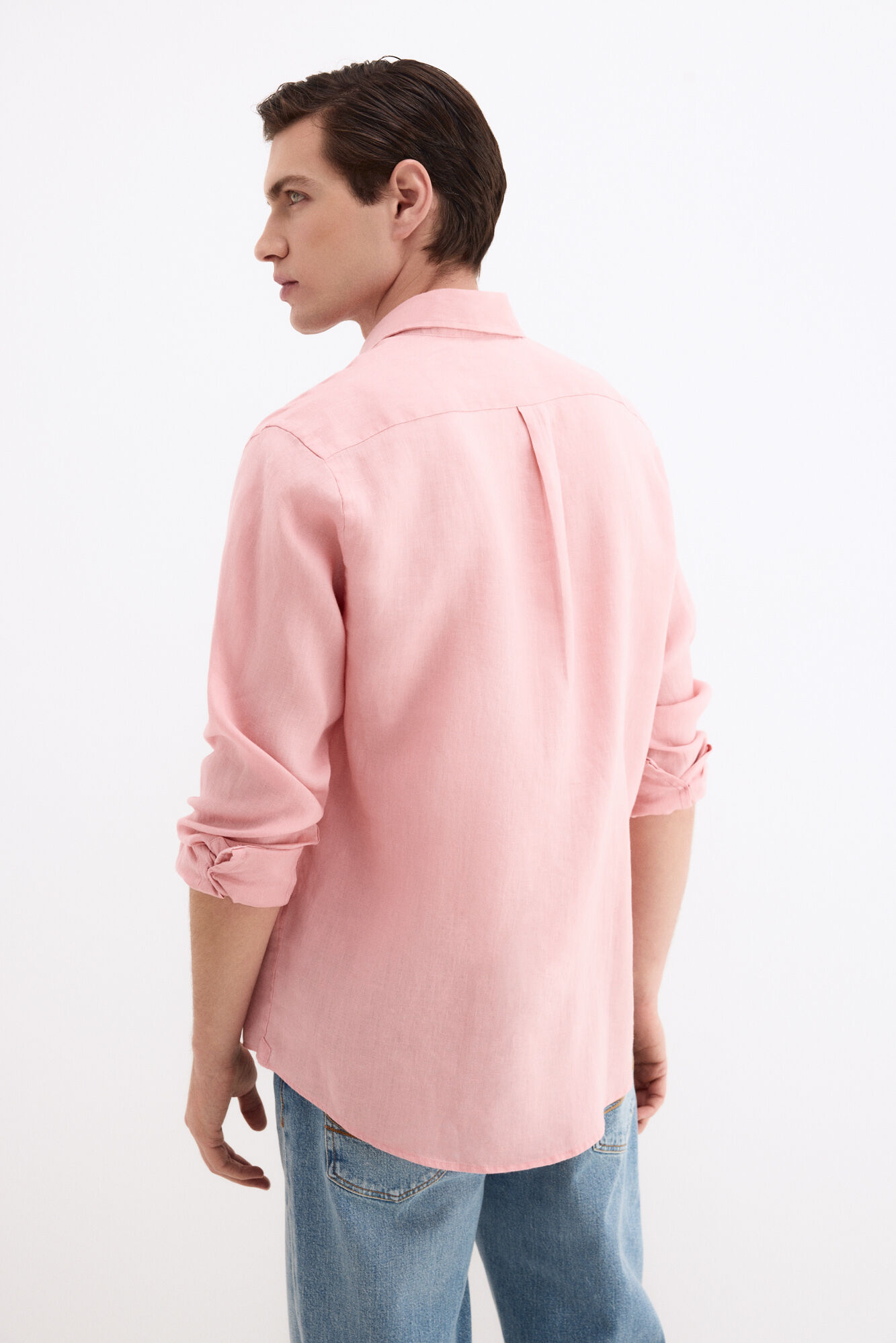 Pedro del Hierro Plain linen shirt Coral
