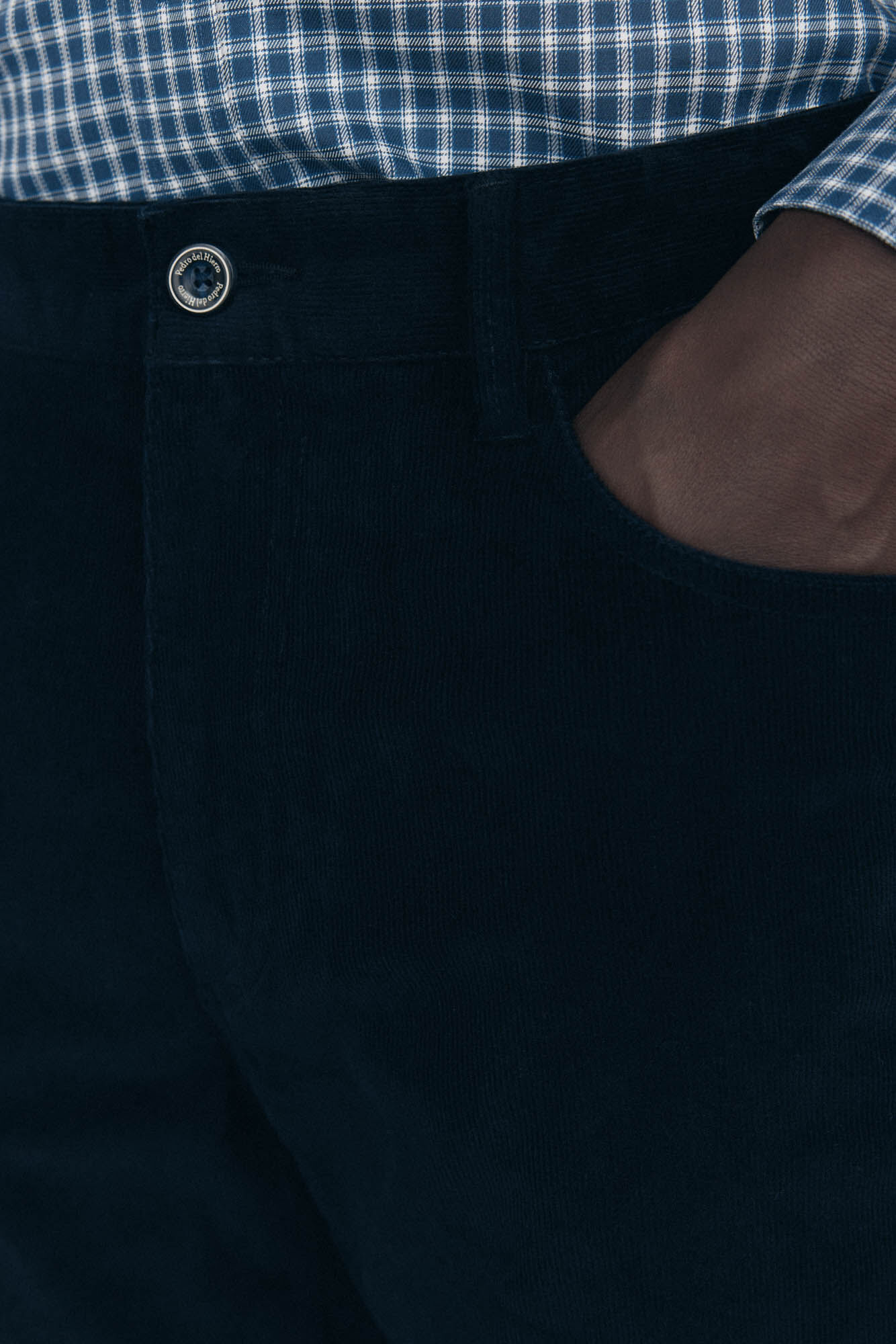 Pedro del Hierro Cal&ccedil;as de veludo slim fit com 5 bolsos Azul