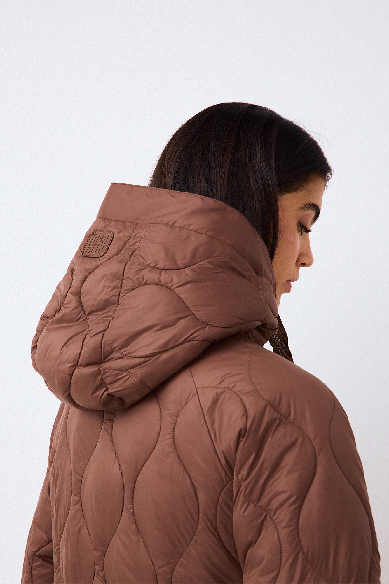 Pedro del Hierro Reversible long hooded parka Brown