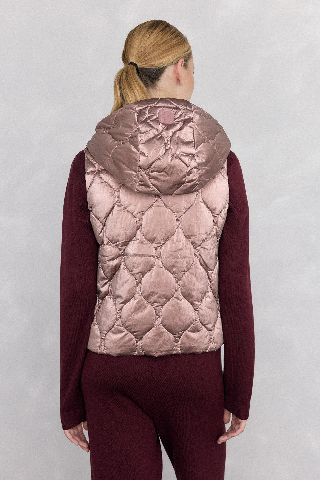 Pedro del Hierro Quilted hooded gilet Pink