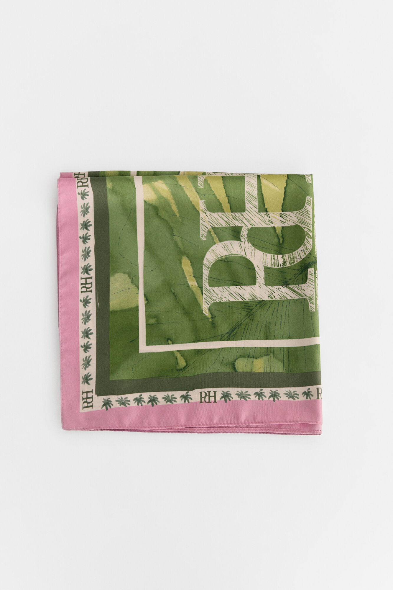 Pedro del Hierro Square printed foulard Green