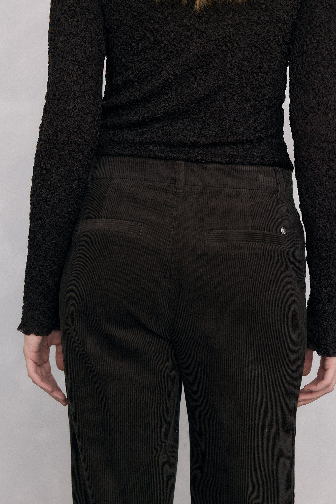 Pedro del Hierro Wide leg classic corduroy pants Green