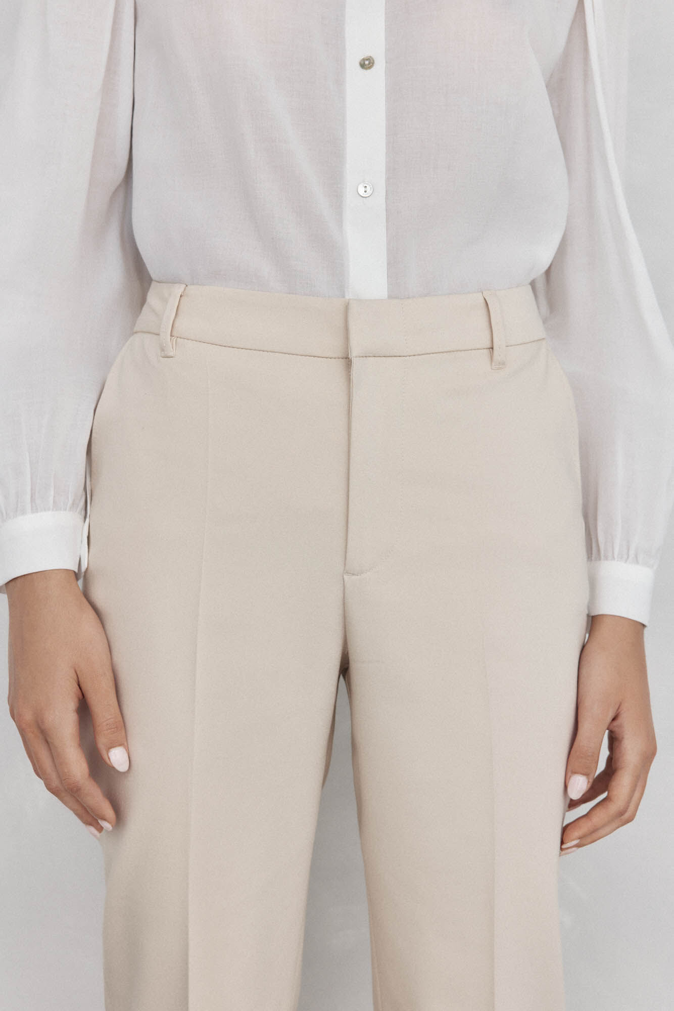 Pedro del Hierro Classic straight pants Beige