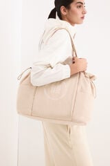 Pedro del Hierro Bolso lona grande Beige