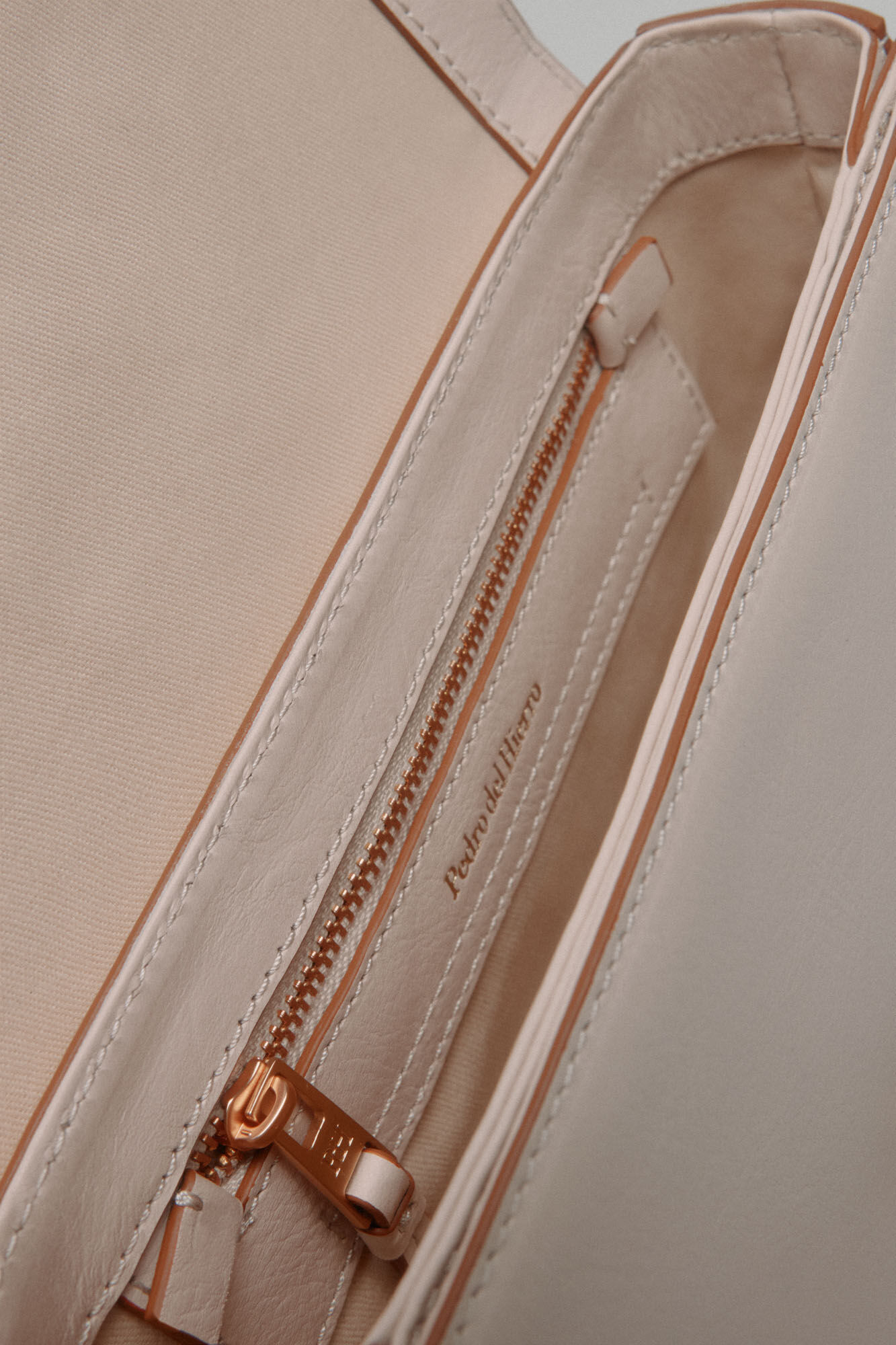 Pedro del Hierro Leather crossbody bag Beige