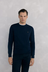 Pedro del Hierro Premium cotton jersey-knit crew neck jumper Blue