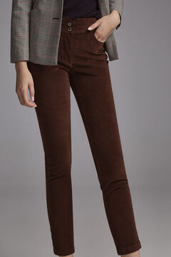 Pedro del Hierro Velvet skinny jeans Brown