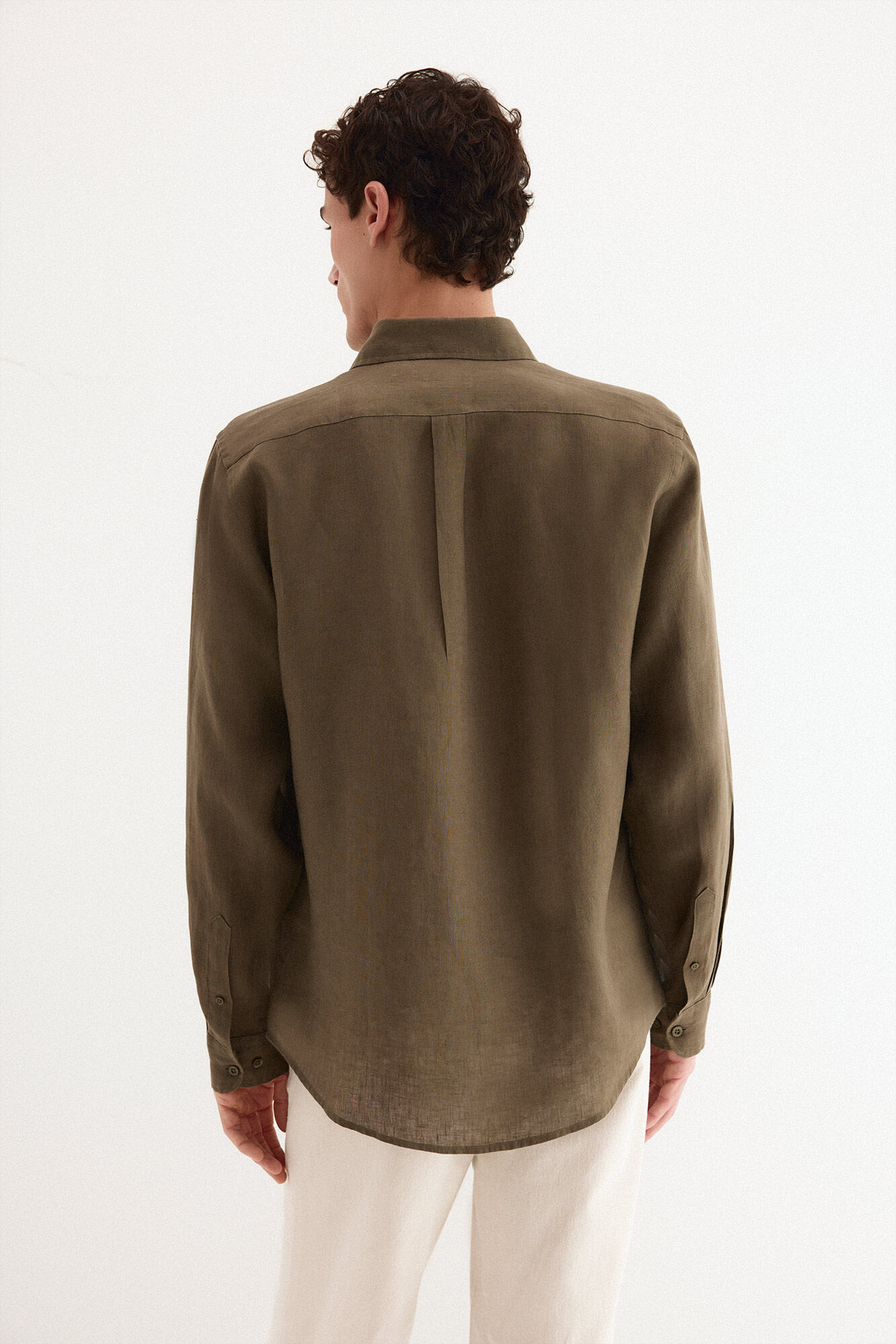 Pedro del Hierro Plain linen shirt Green