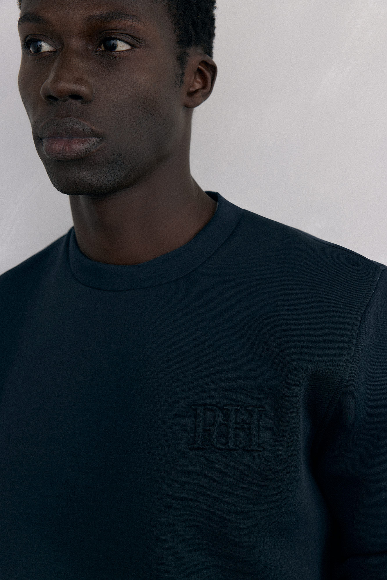 Pedro del Hierro Crew neck sweatshirt in technical fabric Blue