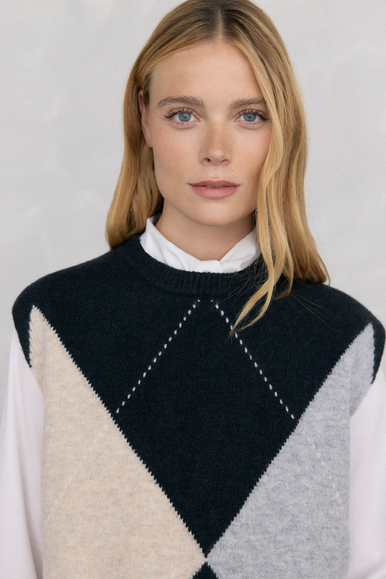 Pedro del Hierro Chaleco jacquard de rombos