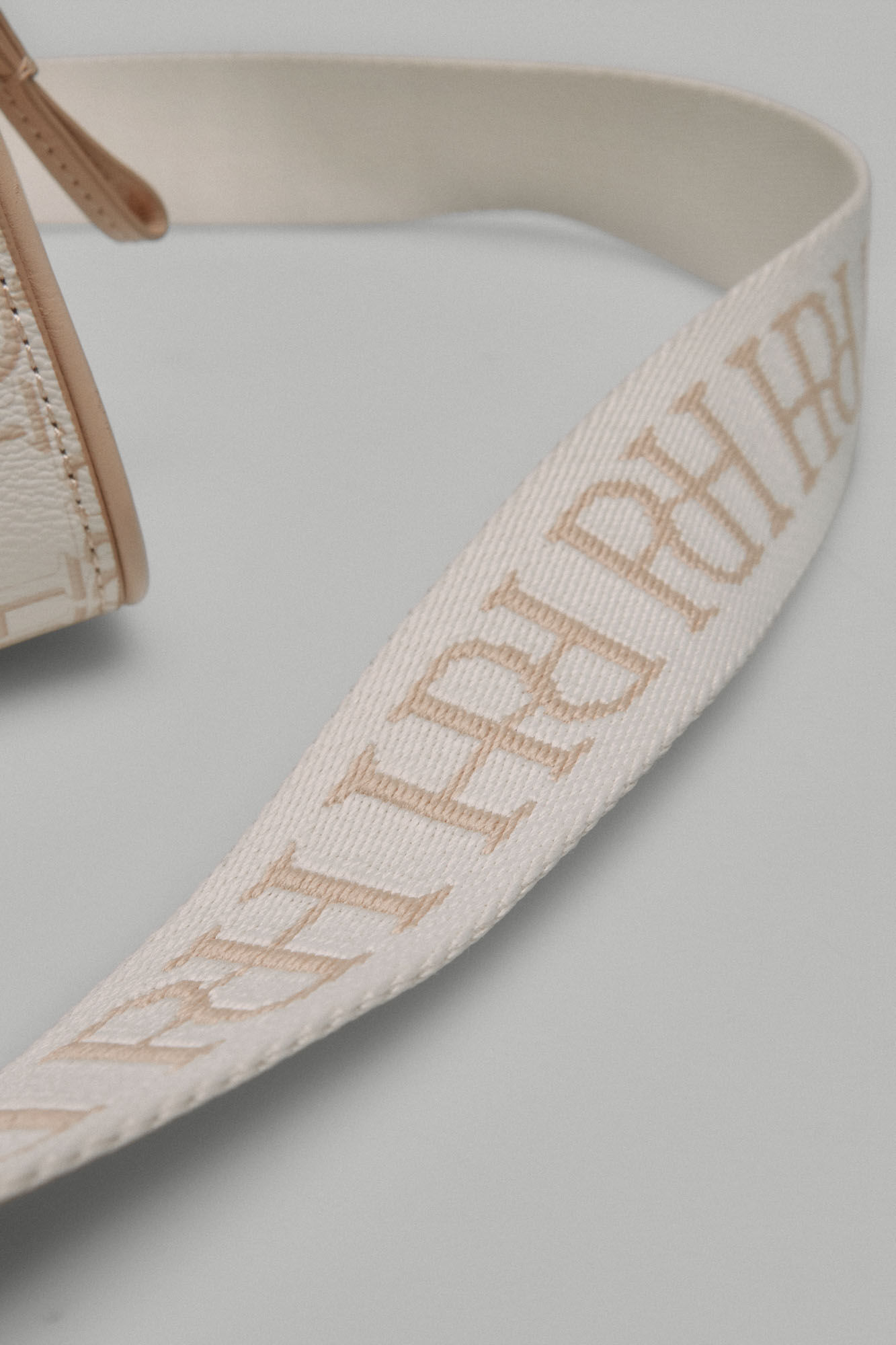 Pedro del Hierro Mini double crossbody bag with logo Beige