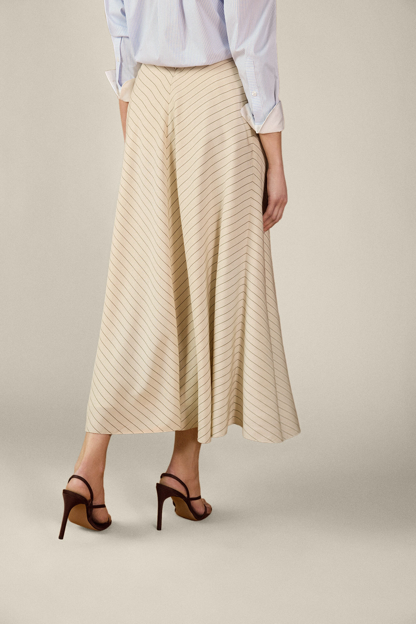 TFP by Tamara Falc&oacute; Striped skirt Ecru