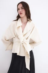 Pedro del Hierro Tie-front blazer Ecru