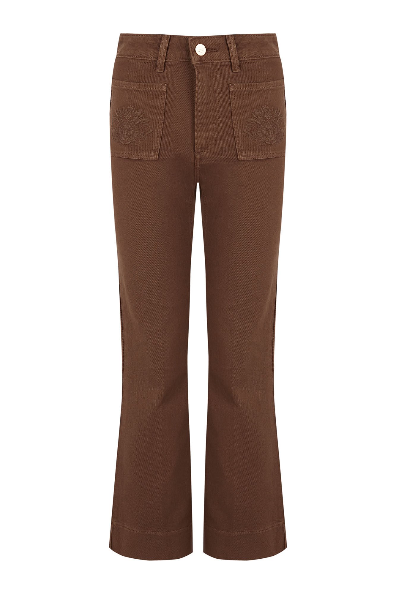 Pedro del Hierro Flare cropped jeans Brown