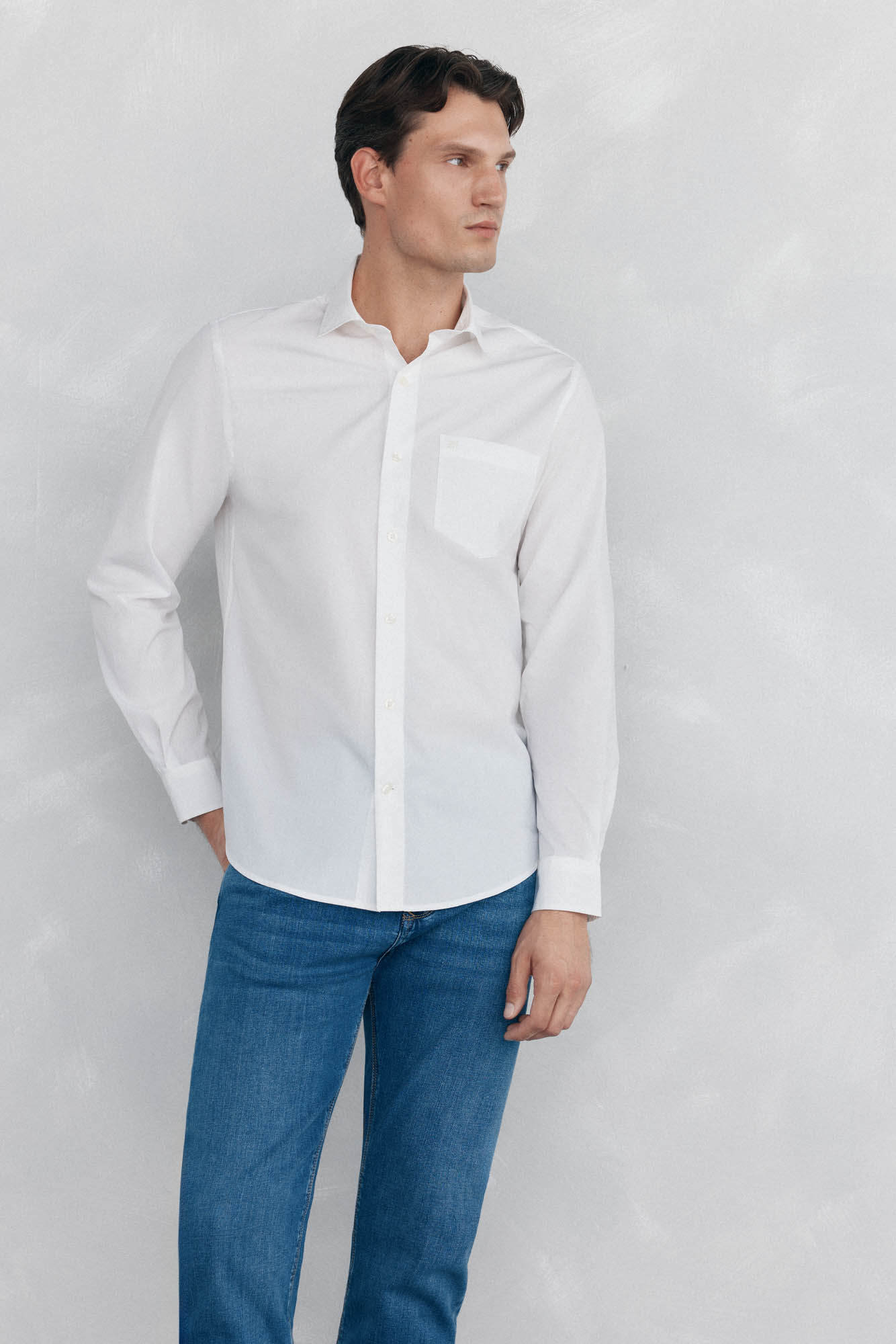 Pedro del Hierro Plain poplin shirt White