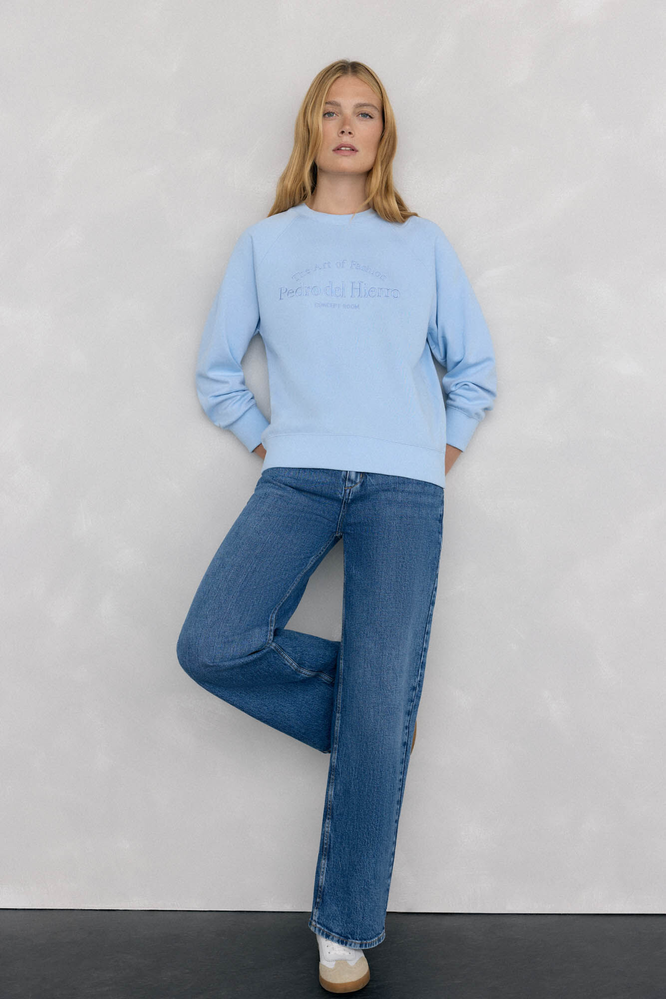 Pedro del Hierro Sweatshirt logo bordado Azul