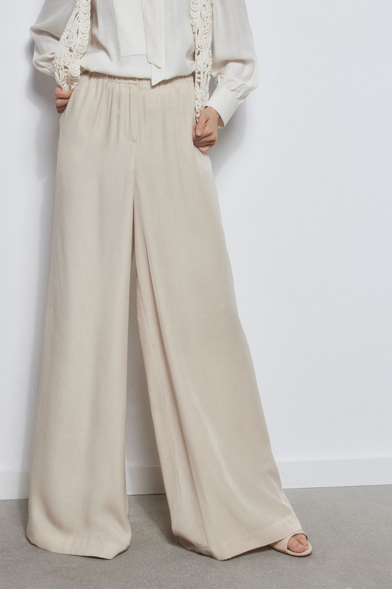 Pedro del Hierro Pantalon ancho Marr&oacute;n