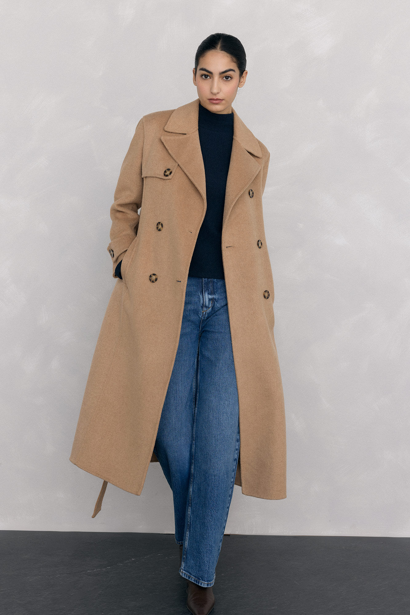 Pedro del Hierro Camiseta cuello alto arrugada