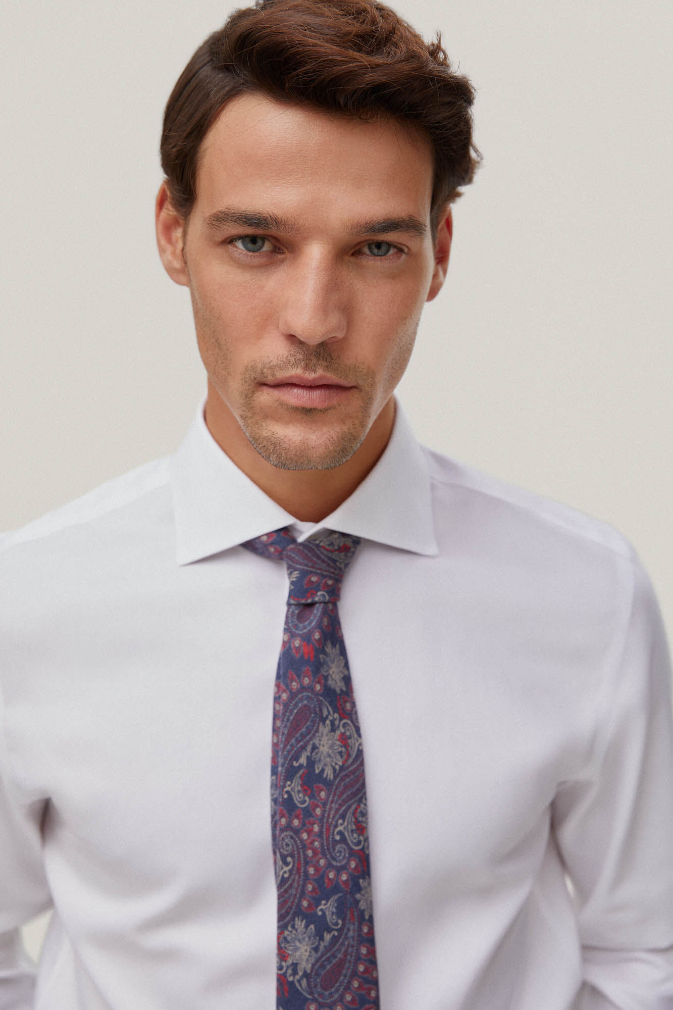 Pedro del Hierro Camisa vestir gemelos estructura lisa non iron + antimanchas White
