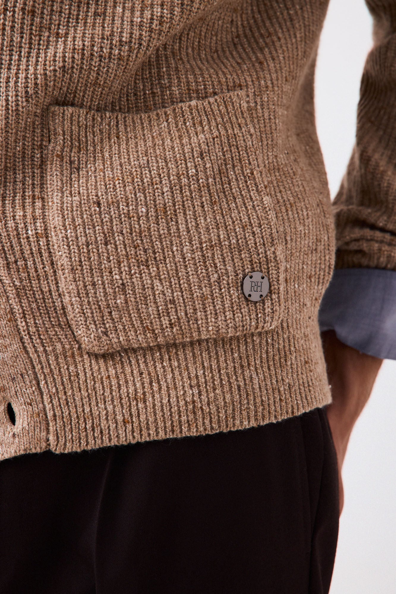 Pedro del Hierro Italian premium yarn knit cardigan Brown