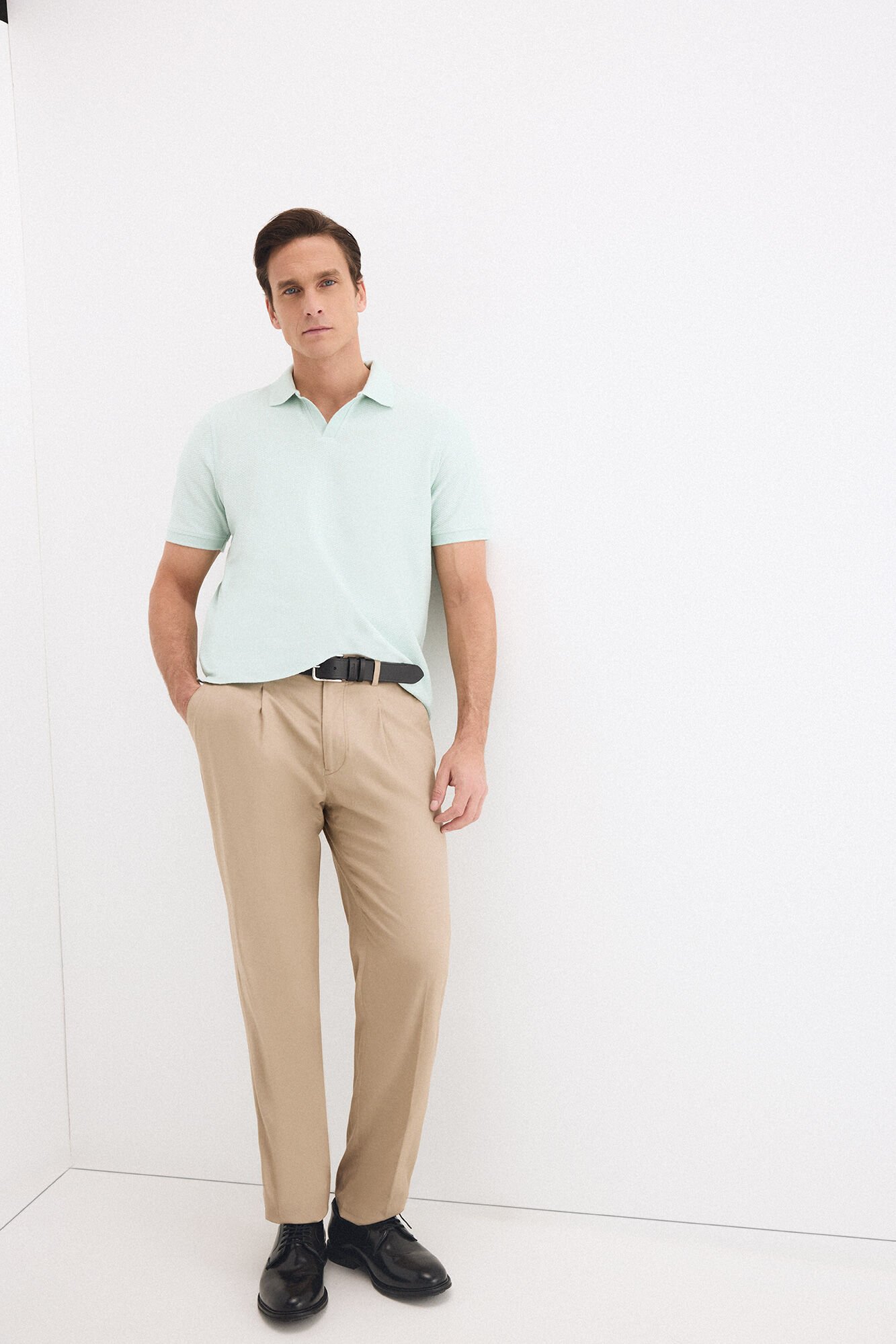 Pedro del Hierro Textured polo shirt Green