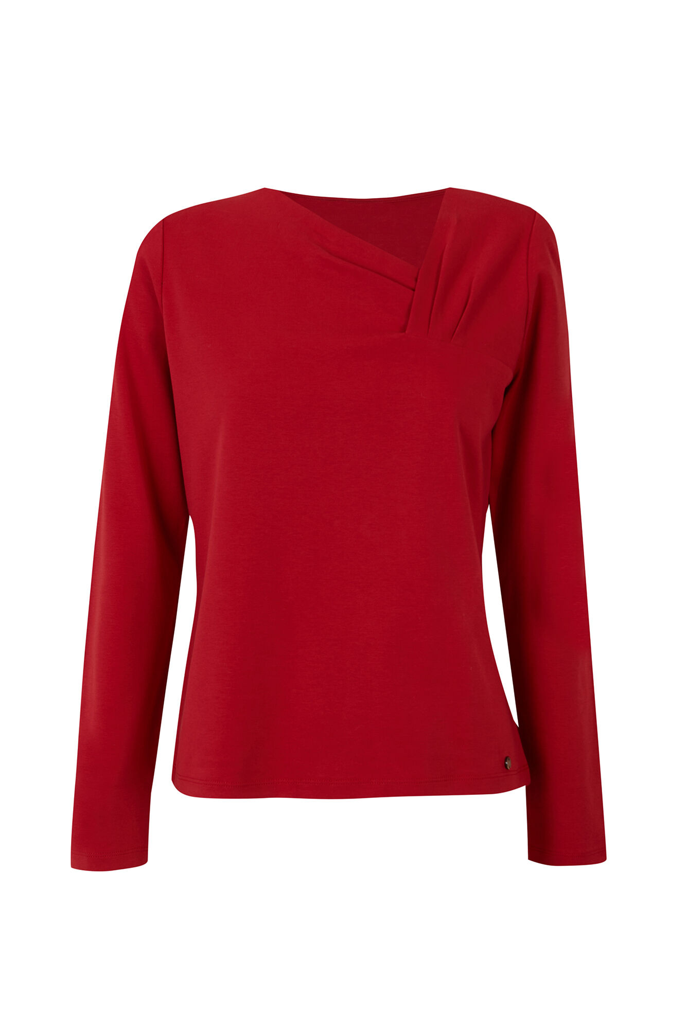 Pedro del Hierro Asymmetric crossover neckline T-shirt Red
