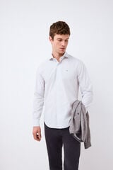 Pedro del Hierro Plaid non-iron + anti-stain slim fit dress shirt Grey
