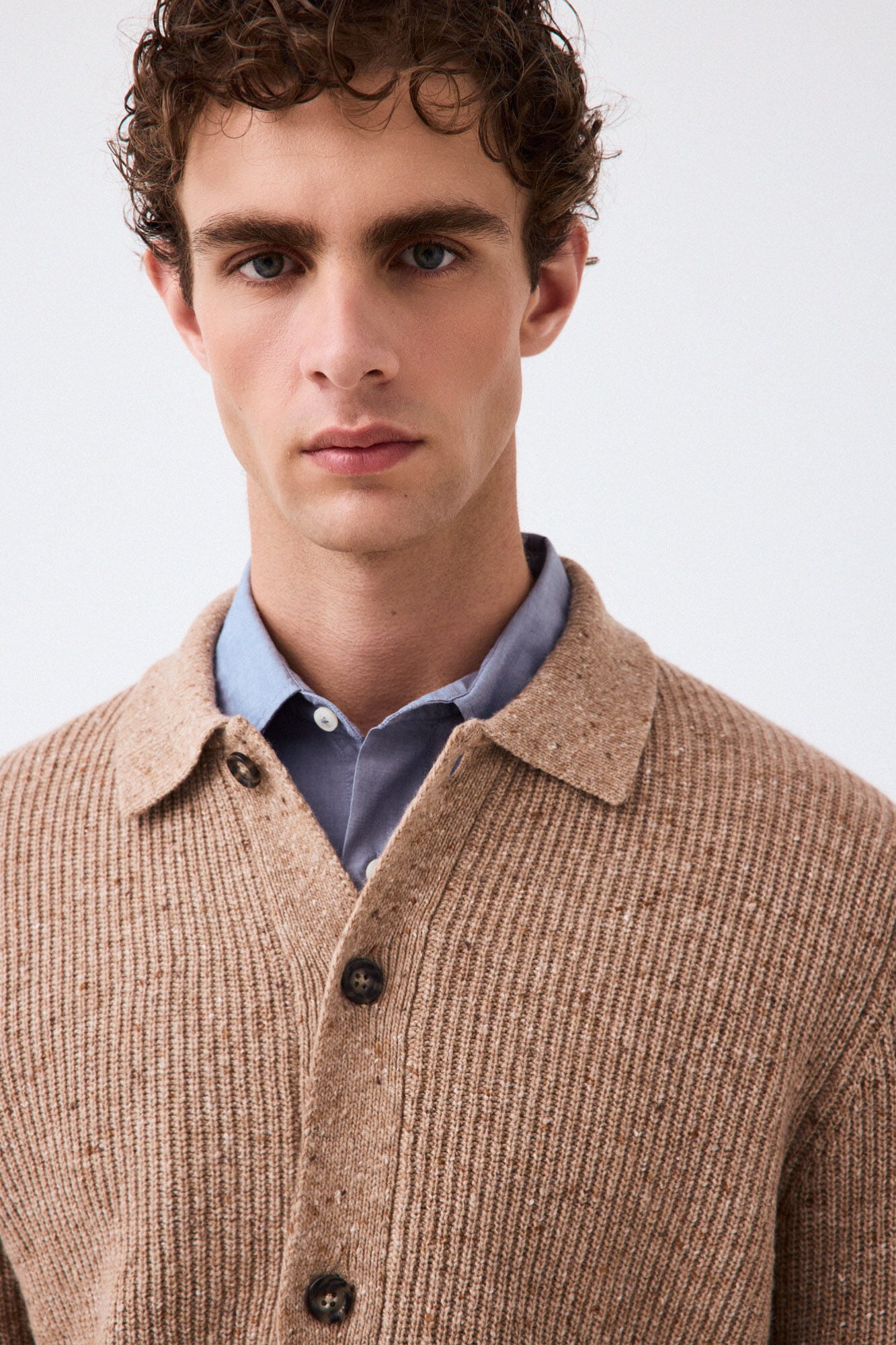 Pedro del Hierro Italian premium yarn knit cardigan Brown