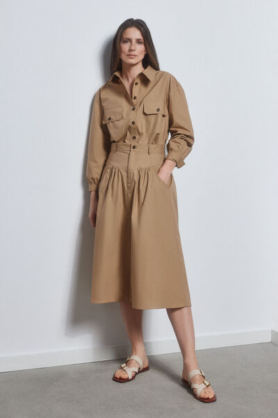 Pedro del Hierro Falda midi canesú Beige