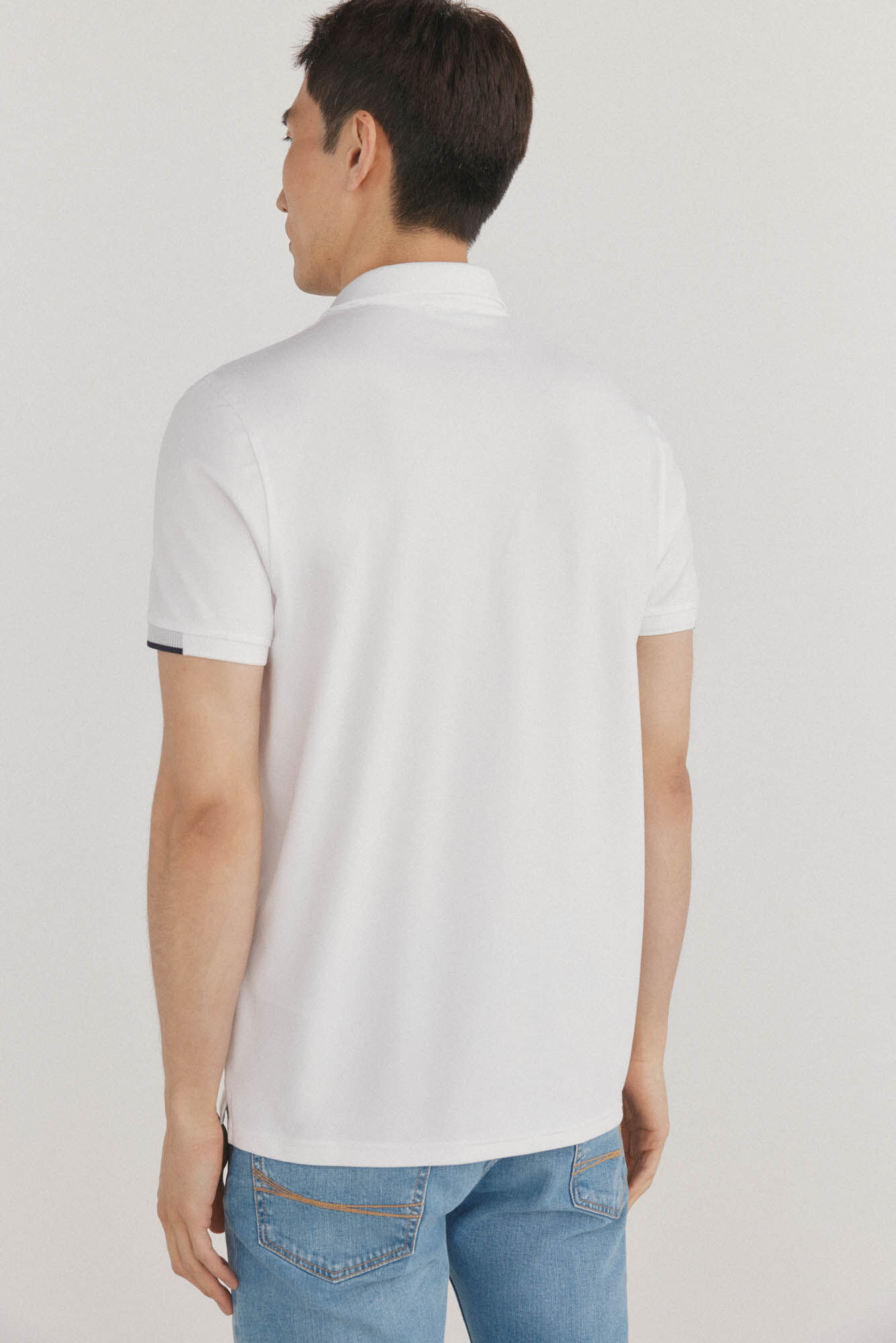 Pedro del Hierro Polo with contrasting cuffs White