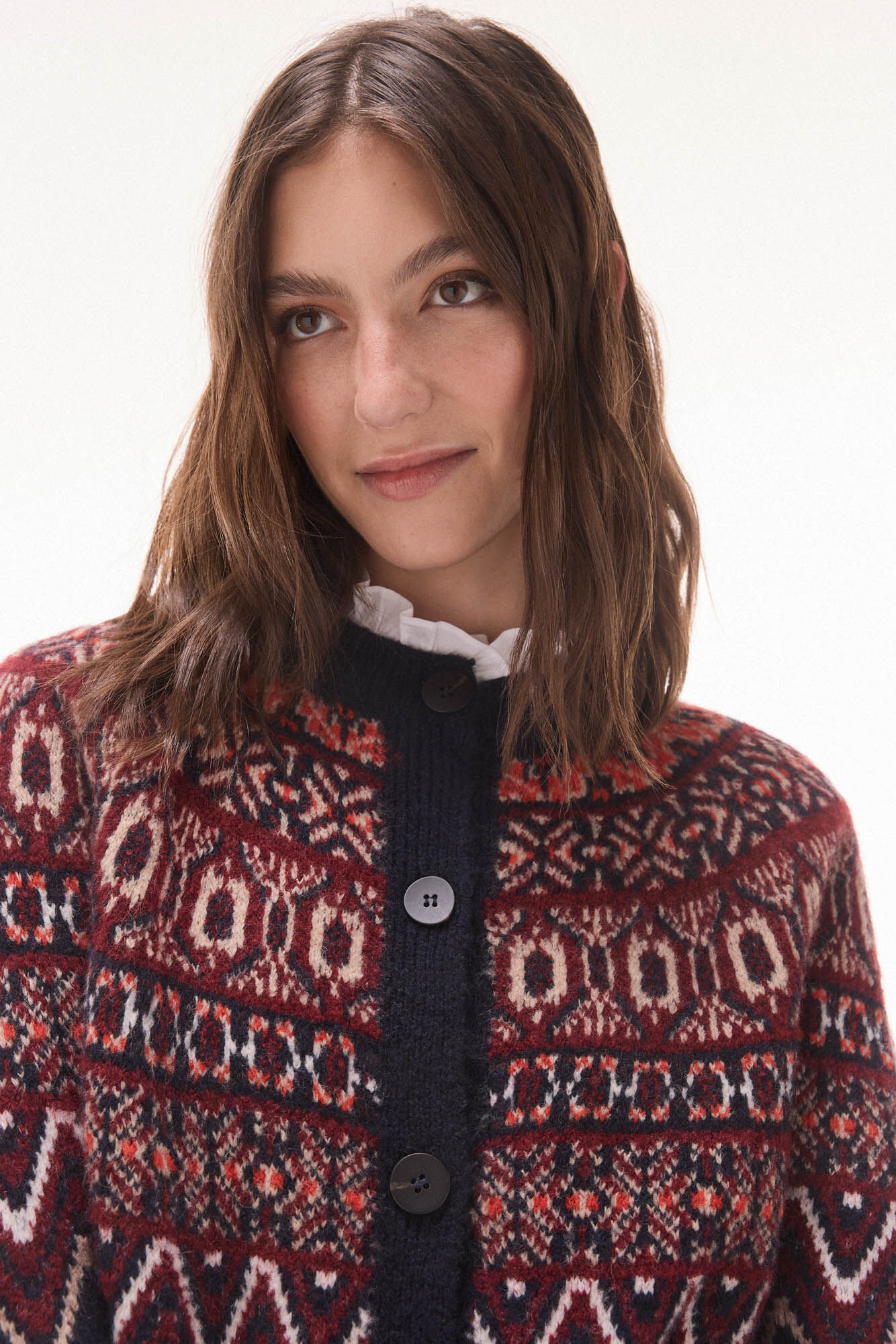 TFP by Tamara Falc&oacute; Multicoloured geometric jacquard jacket Blue