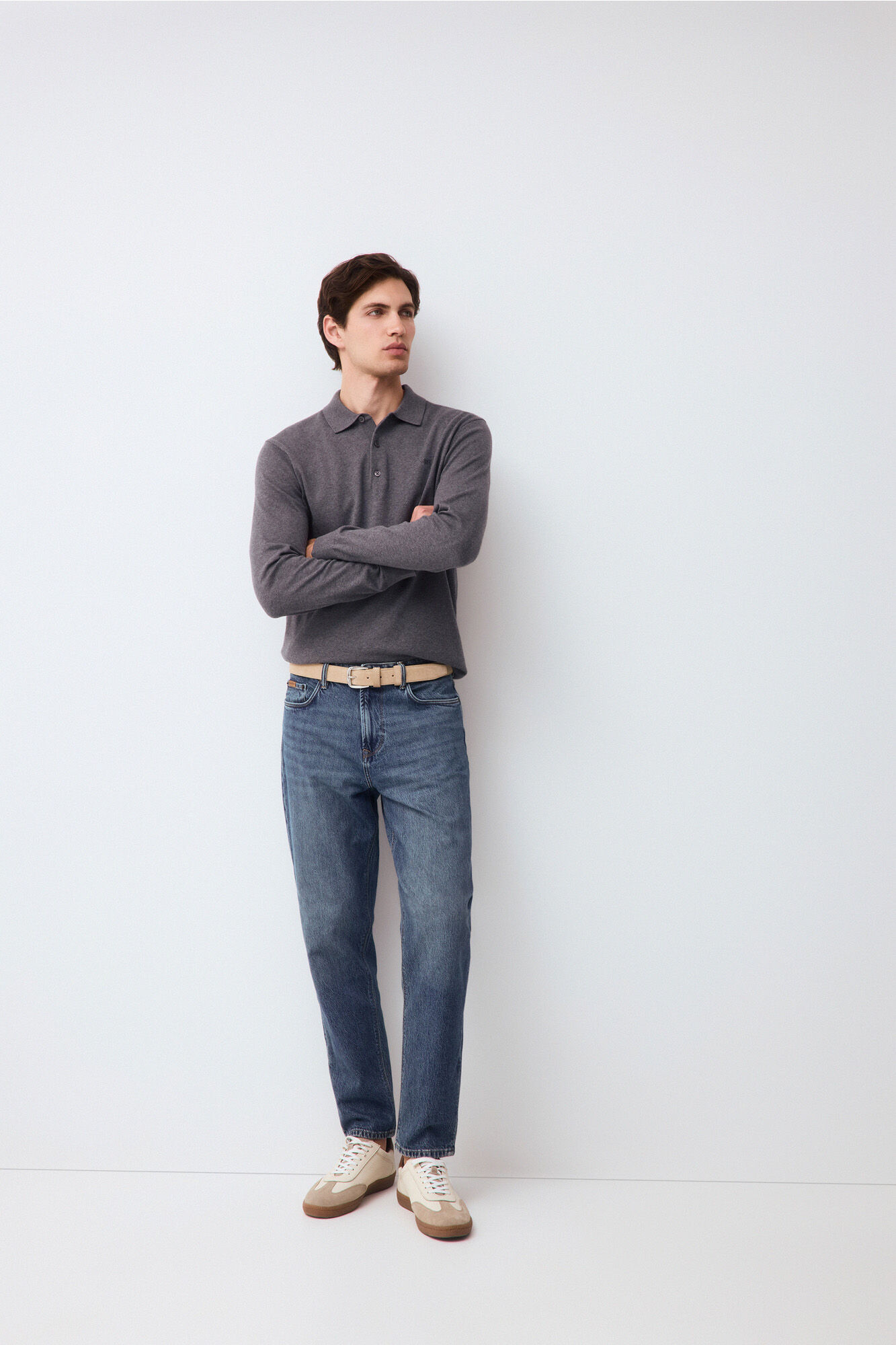 Pedro del Hierro Premium cotton silk cashmere knit jumper Grey