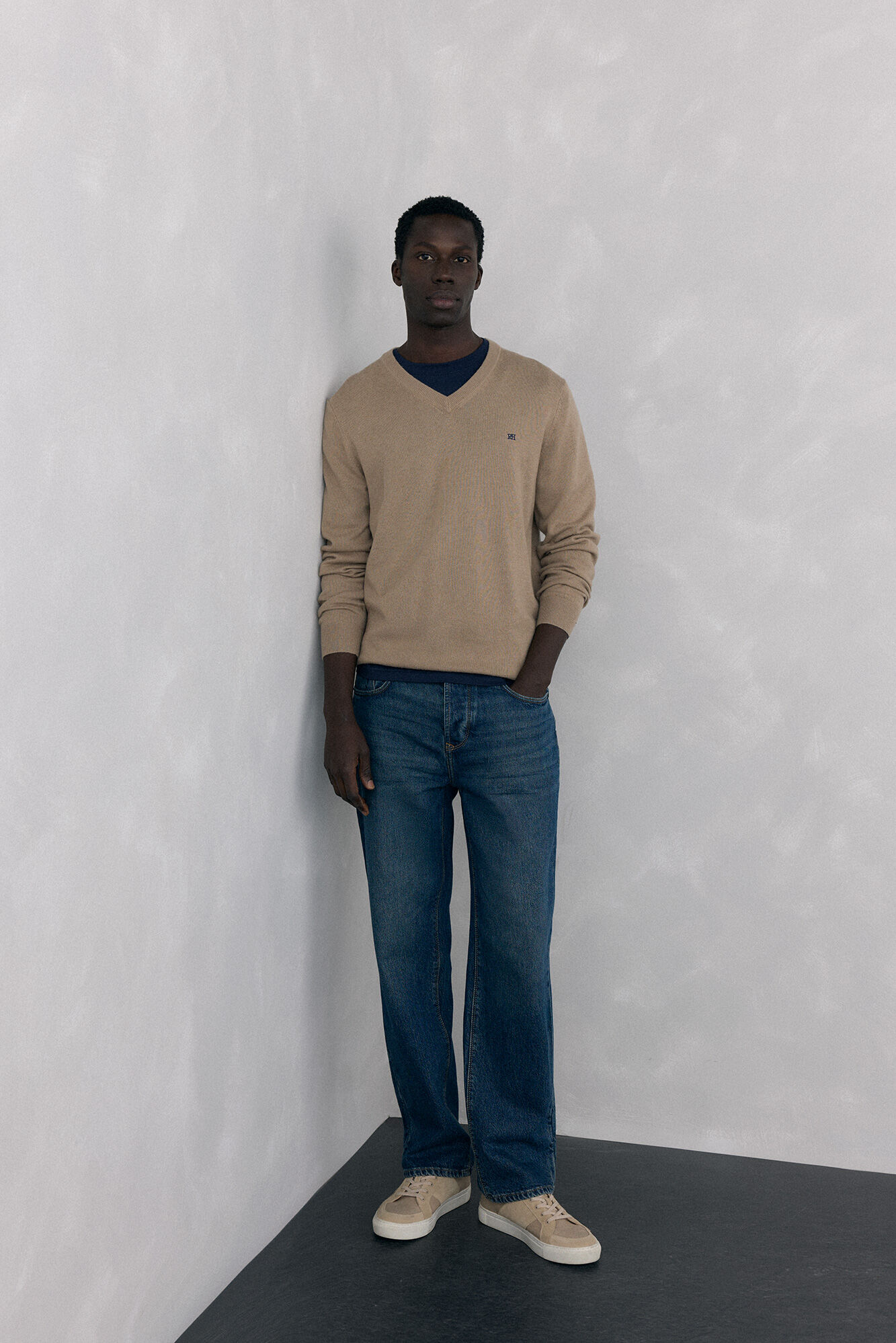 Pedro del Hierro Jersey cuello pico lana merino y cashmere