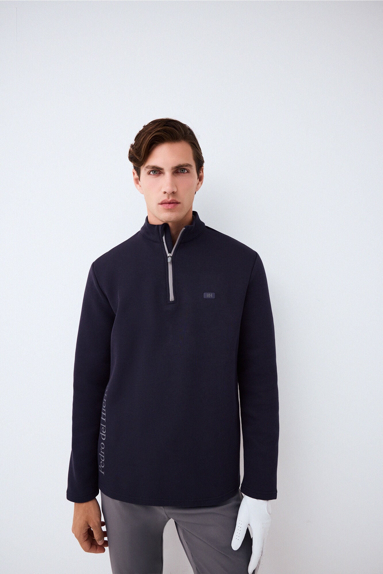 Pedro del Hierro Technical Golf funnel neck sweatshirt Blue