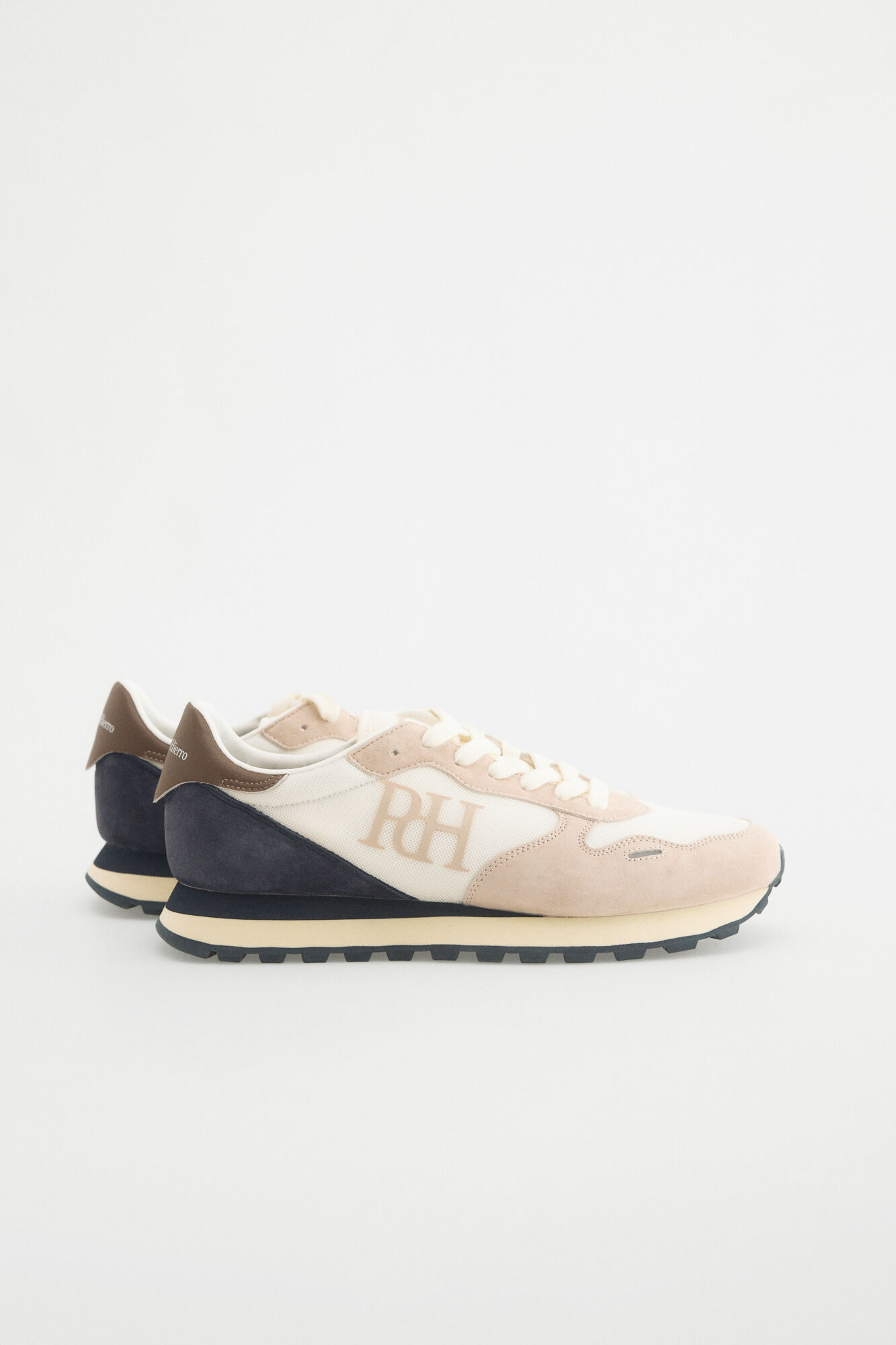 Pedro del Hierro Leather and textile sneaker Beige