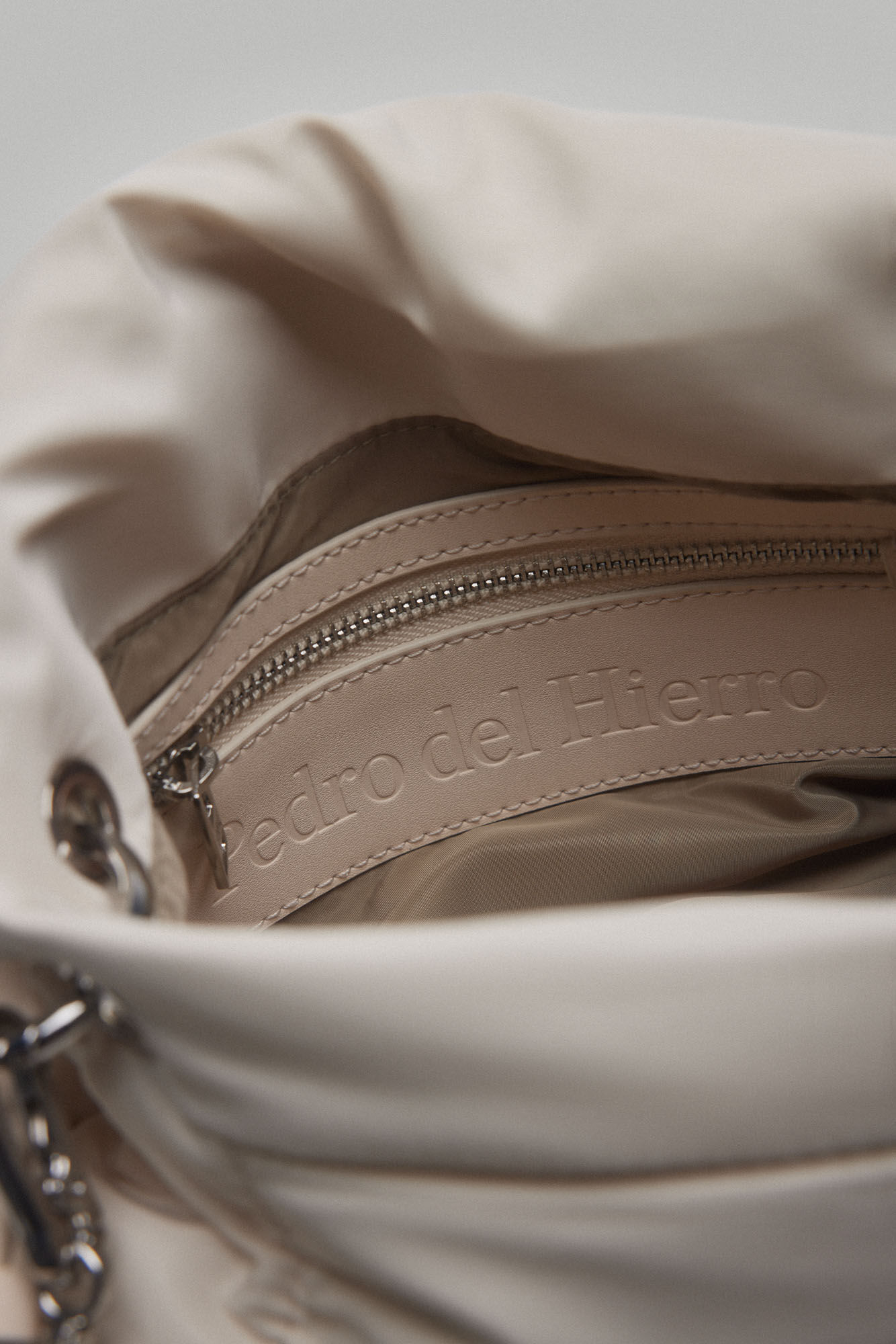 Pedro del Hierro Nylon crossbody bag Beige