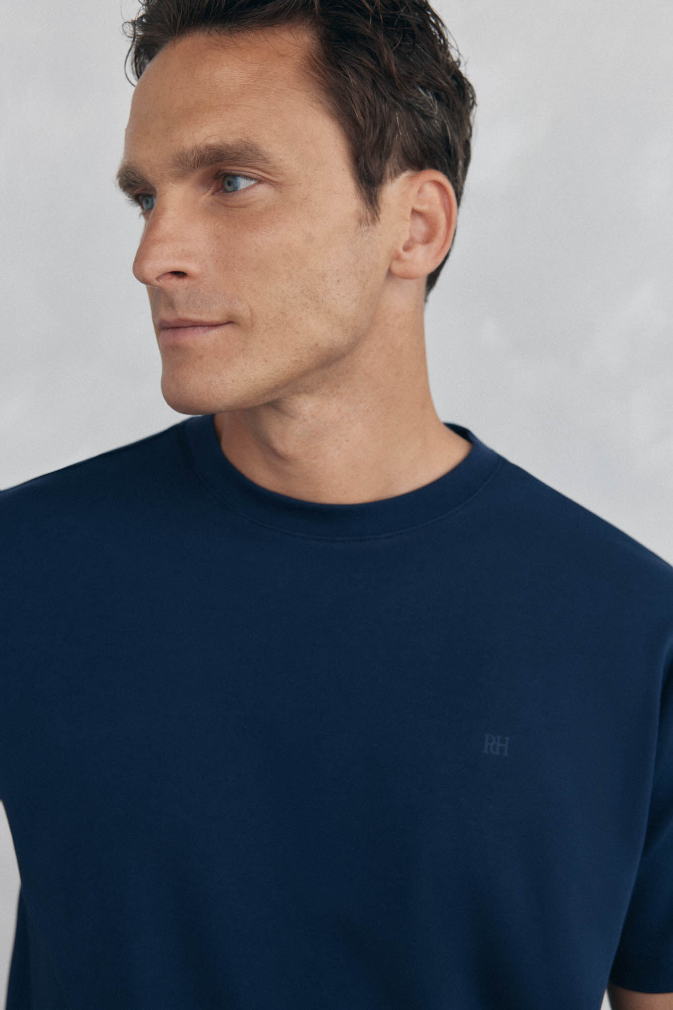 Pedro del Hierro Mercerized T-shirt Blue