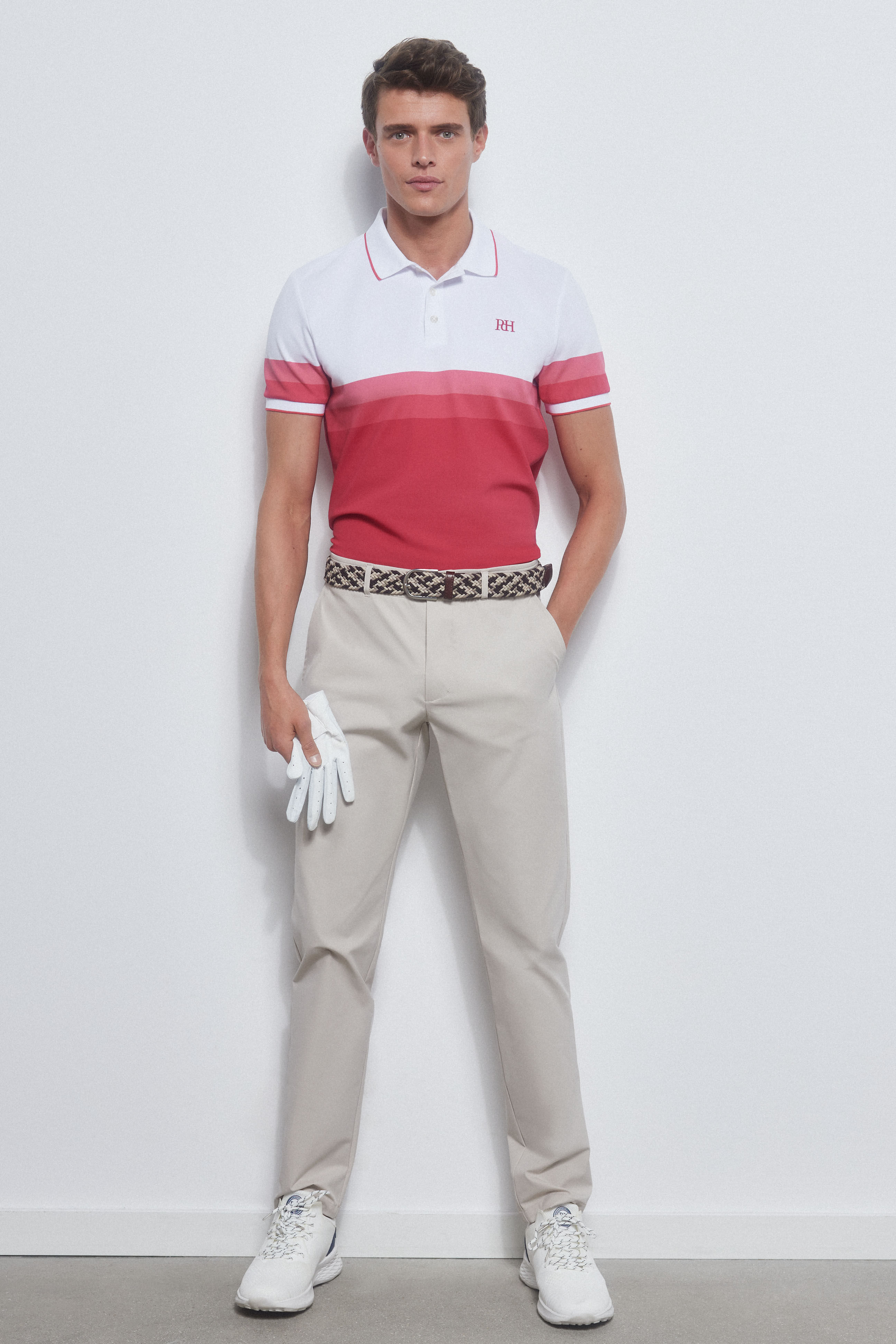 Pedro del Hierro Polo rayas t&eacute;cnico GOLF Coral