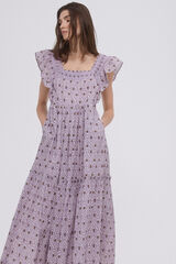 Pedro del Hierro Vestido tunica estampado Morado