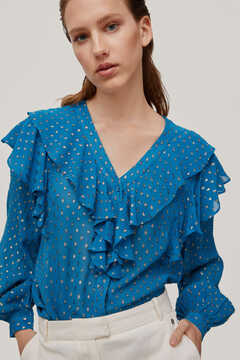 Pedro del Hierro Blouse with lurex details Turquoise