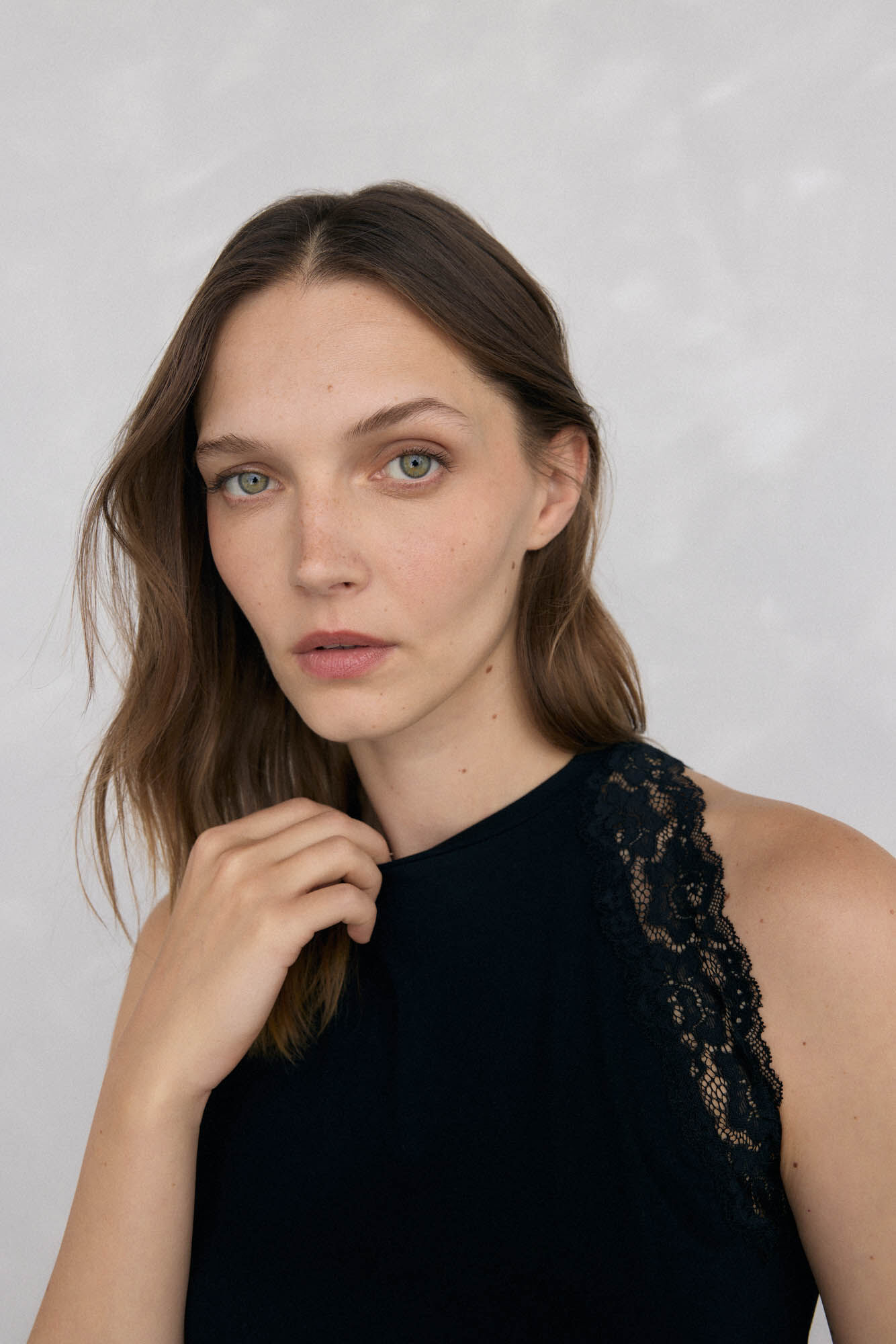 Pedro del Hierro T-shirt de al&ccedil;as com renda Preto