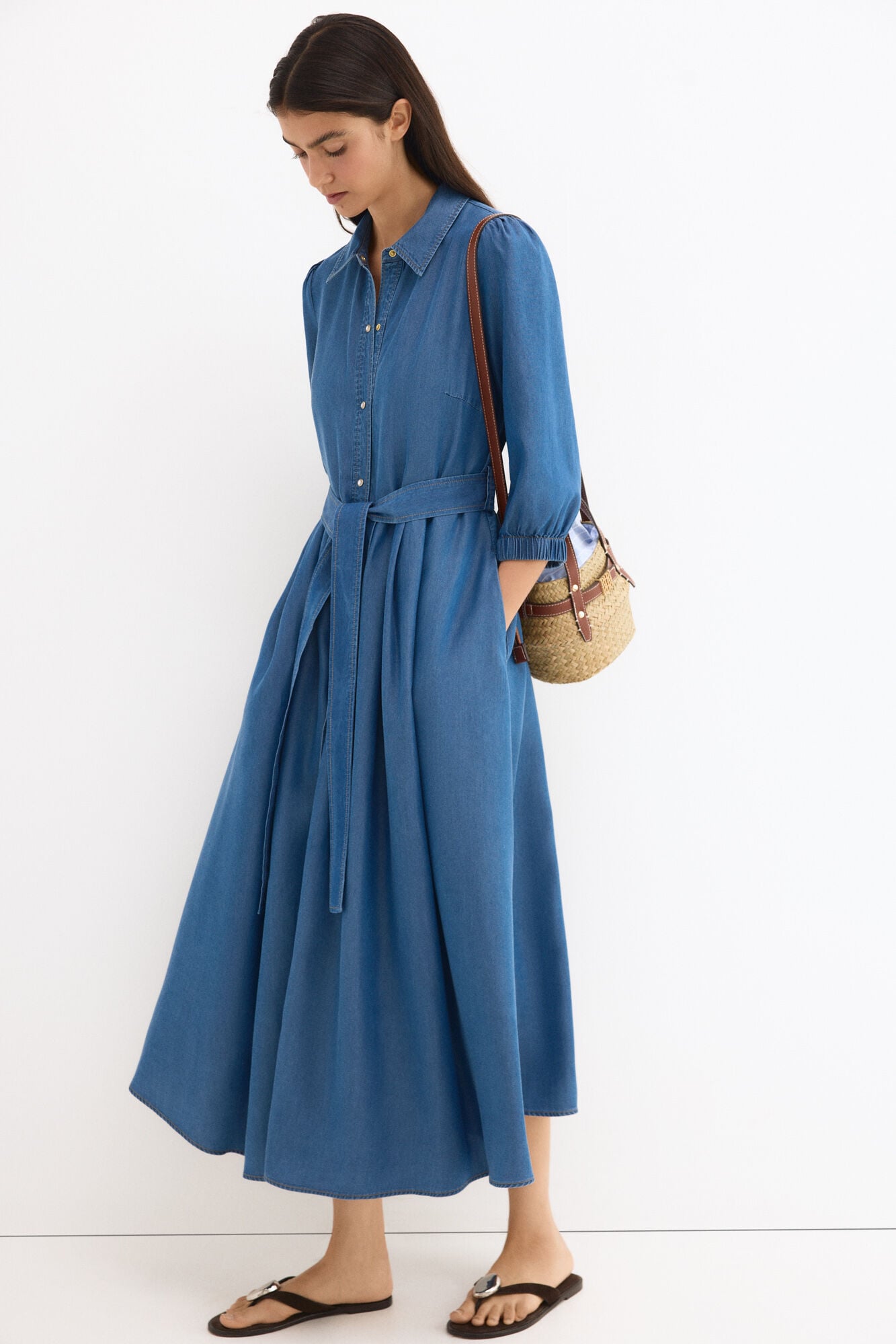 Pedro del Hierro Tencel denim shirt dress Blue