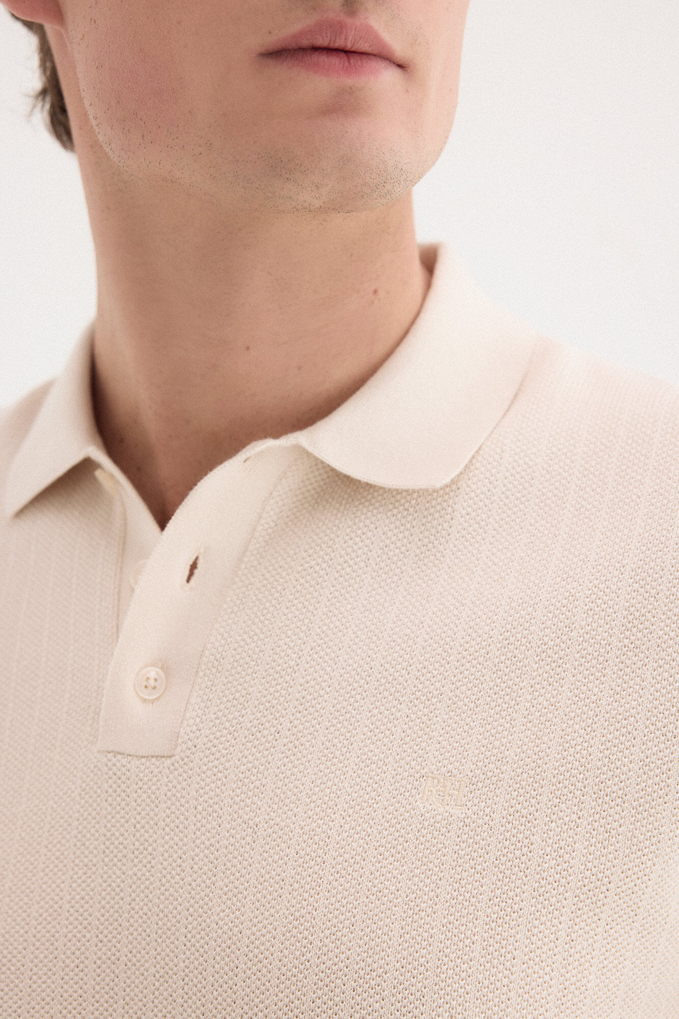 Pedro del Hierro Camisola polo premium manga curta &agrave;s riscas Beige