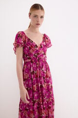 Pedro del Hierro Floral print romantic long dress Pink