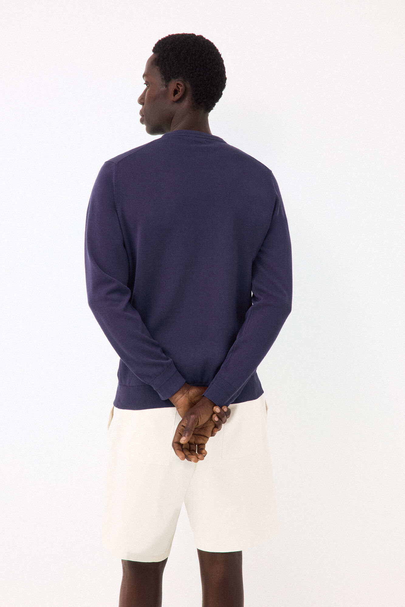 Pedro del Hierro Fine knit premium cotton jumper Blue